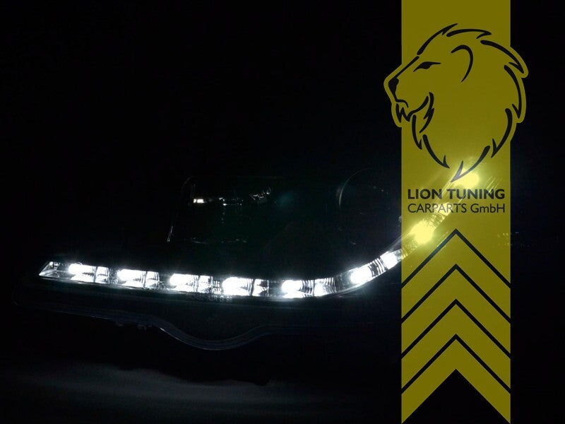 LT Pair LED  DRL Lightbar Headlights Opel Vauxhall Astra G Black 98-05 Black LHD