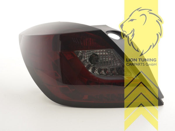 LT Pair LED DRL Lightbar Rear lights Vauxhall Opel Astra H GTC 05+ red black LHD