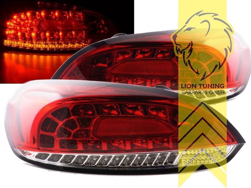 LT Pair LED Lightbar Rear Lights Tail VW Scirocco 3 137 138 08-14 red white LHD