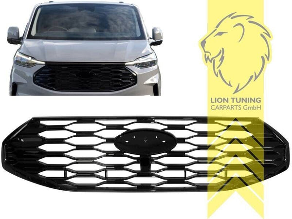 LT Front Bumper radiator grille Ford Transit Tourneo Custom 23+ black glossy