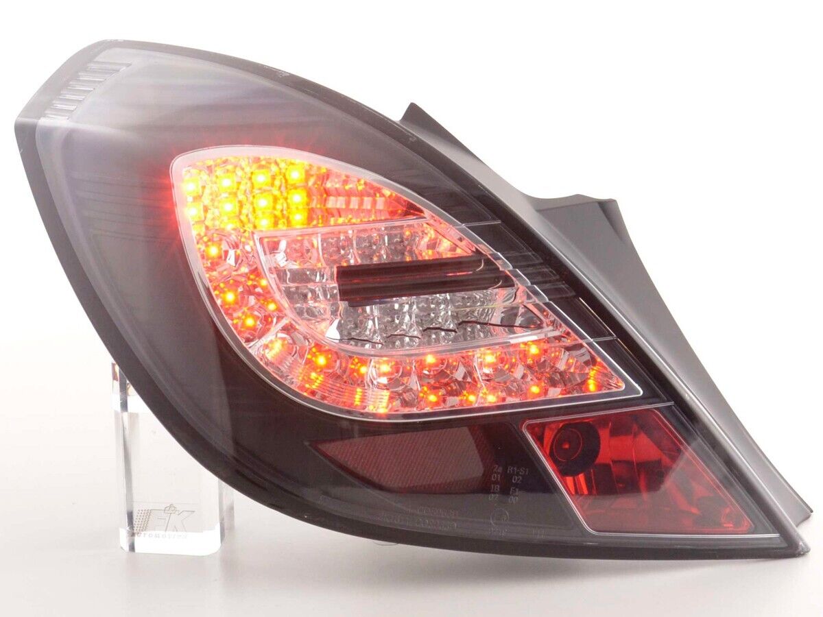 FK Pair LED Lightbar Rear Lights Opel Corsa D 3-door 06-10 black LHD