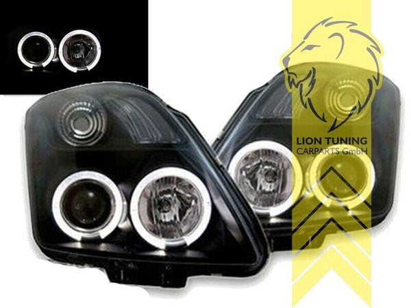 LT Pair LED DRL Halo Ring Eye Headlights Suzuki Swift 3 05-10 MZ EZ black LHD