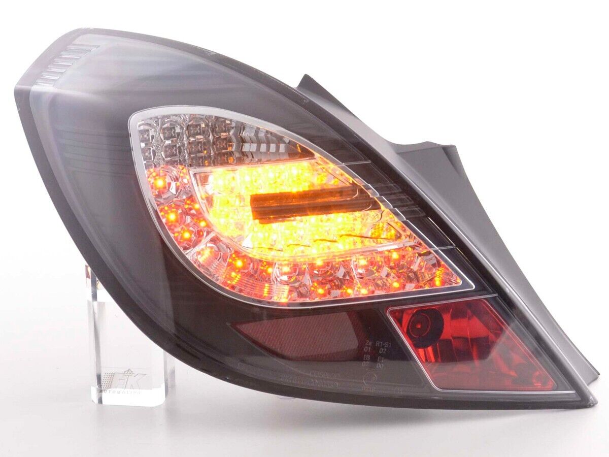 FK Pair LED Lightbar Rear Lights Opel Corsa D 3-door 06-10 black LHD