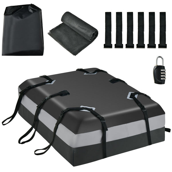Waterproof Rooftop Luggage Car Roof Bag + Non-Slip Mat + 6 Door Hooks