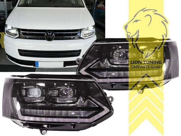 LT LED DRL Halo Headlights VW T5 Facelift Multivan Caravelle Transporter Flatbed