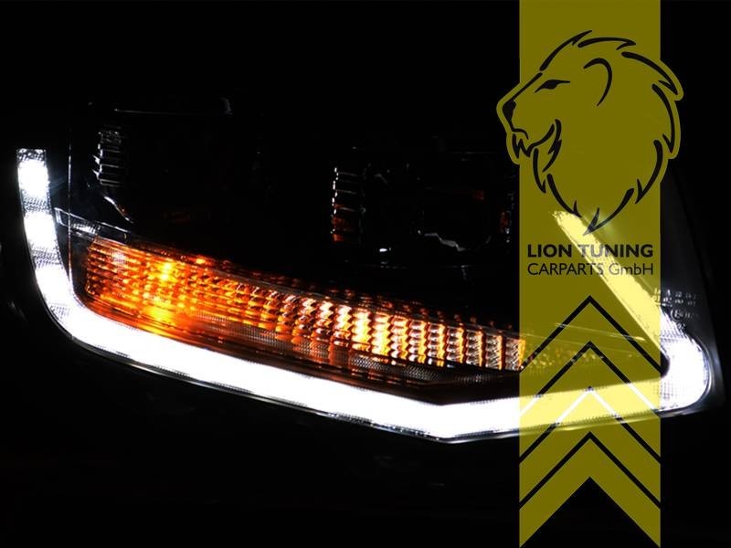 LT Pair LED DRL Halo Headlights VW T6 15-19 Bus Transporter Multivan chrome LHD