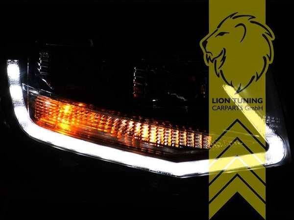 LT Pair LED DRL Halo Headlights VW T6 15-19 Bus Transporter Multivan chrome LHD