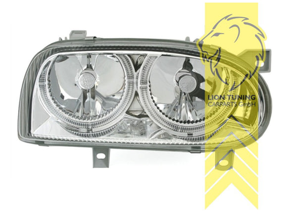 LT Pair LED DRL Angel Eye Halo Ring Headlights VW Golf 3 Sedan Cabrio chrome LHD