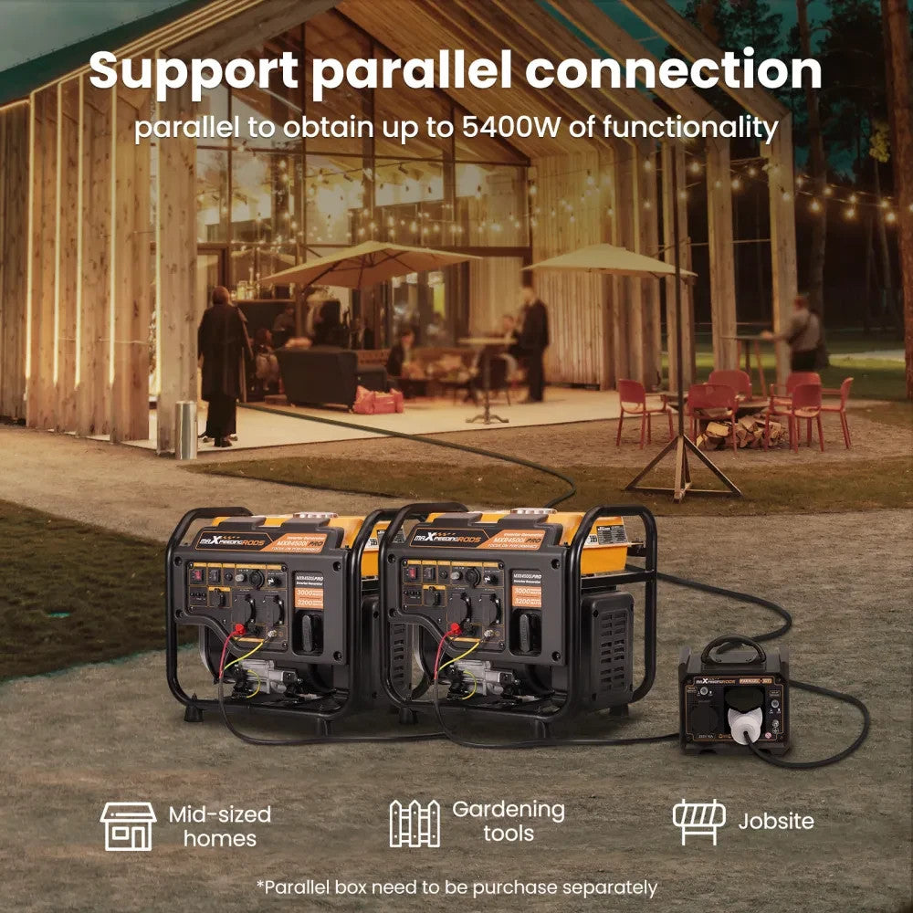 MXPR Portable Inverter Generator U Lightweight Silent Suitcase 4 Stroke Engine