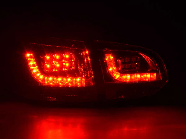 FK Pair LED Lightbar Rear Lights VW Golf 6 MK6 1K 08-12 red / black LHD