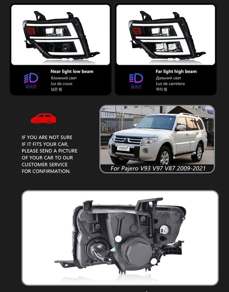 TYPY Pair Pajero V93 V97 V87 09-21 LED DRL Lightbar Headlights LHD