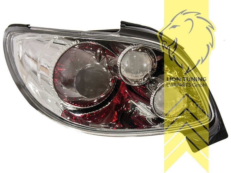 LT Pair Halogen Rear Lights Peugeot 206CC 2D 00-07 Cabriolet Clear Chrome LHD