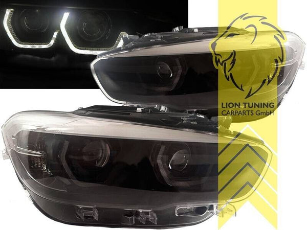 LT LED DRL Angel Eye Halo Ring Headlights BMW 1 Series F20 F21 LCI black LHD