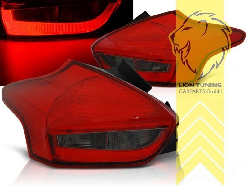 LT Pair LED Rear Lights Tail Lamps Ford Focus 3 MK3 15+ hatchback red black LHD