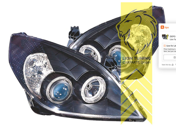 LT LED DRL Halo Ring Headlights Opel Vauxhall Signum Facelift black HD