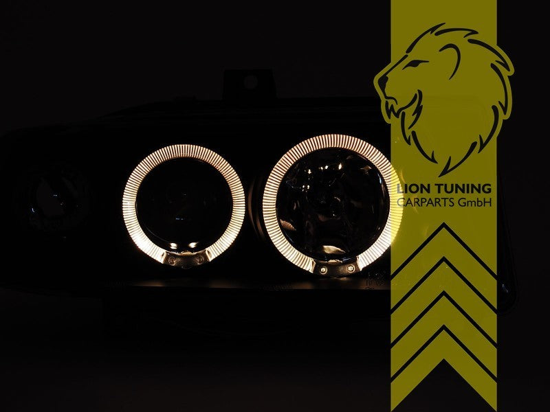 LT LED DRL Lightbar Headlights Halo Ring Seat Ibiza 6K Cordoba 6K Black LHD