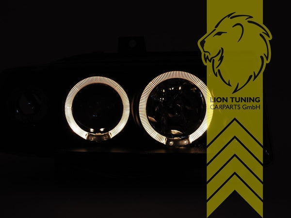 LT LED DRL Lightbar Headlights Halo Ring Seat Ibiza 6K Cordoba 6K Black LHD