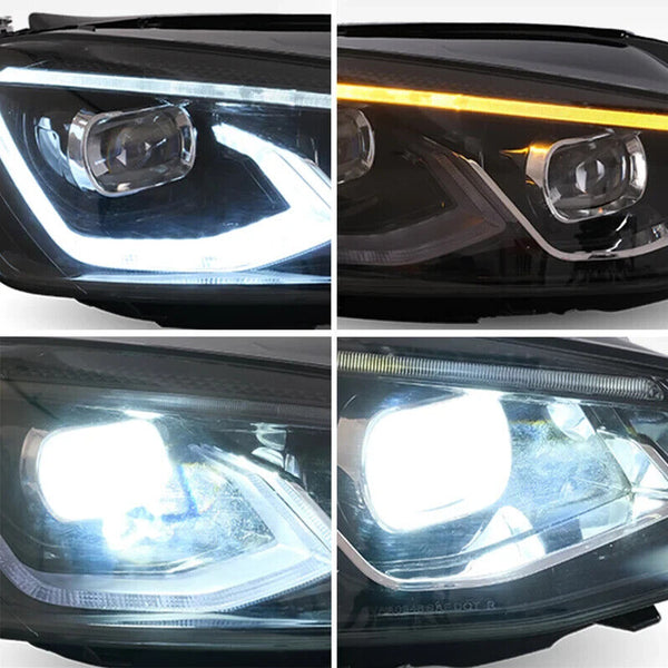 VLAND VW Golf 7 Mk7 5G LED DRL Halogen 13-17 LED DRL Headlights Black LHD