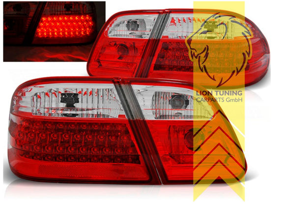 LT Pair LED Lightbar Rear Lights Mercedes W210 Saloon E-Class red white LHD