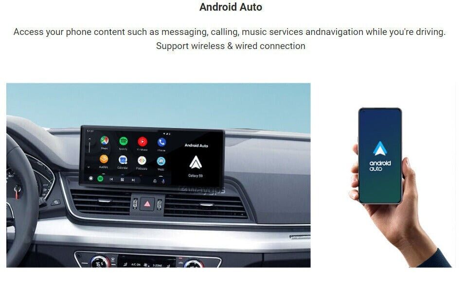 All Vehicle Universal QLED 8.9" Touch Screen Car Stereo Wireless CarPlay Android Auto BT USB