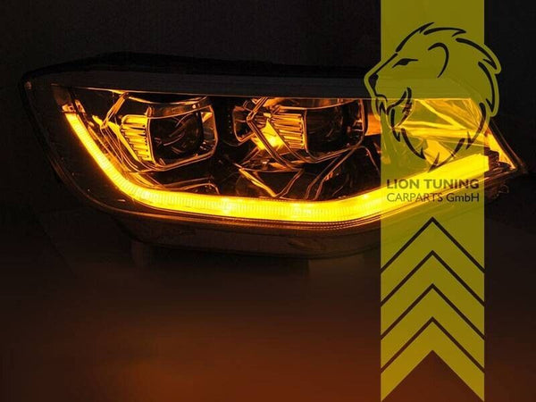 LT Pair LED DRL Halo Lightbar Headlights VW VW Caddy 5 SBB SBJ 2020+ Chrome LHD