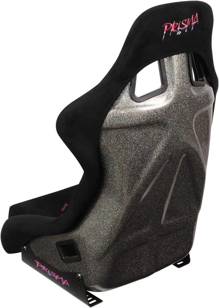 UK STOCK NRG PRISMA ULTRA x1 Universal Sports Bucket Seat Black Alcantara Fibreglass Back Metal Flake LARGE