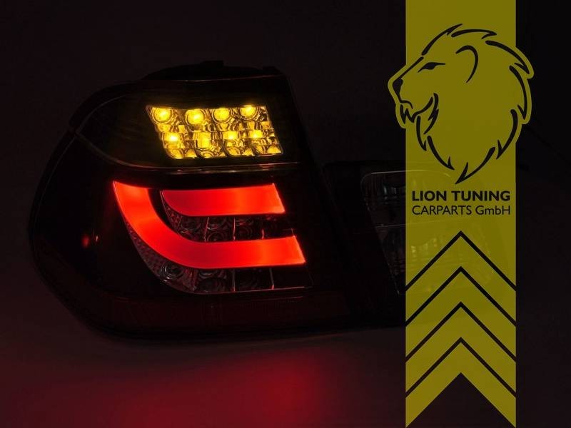 LT Pair LED Lightbar REAR LIGHTS Tail BMW E46 Sedan 01-05 FL Black Smoke LHD