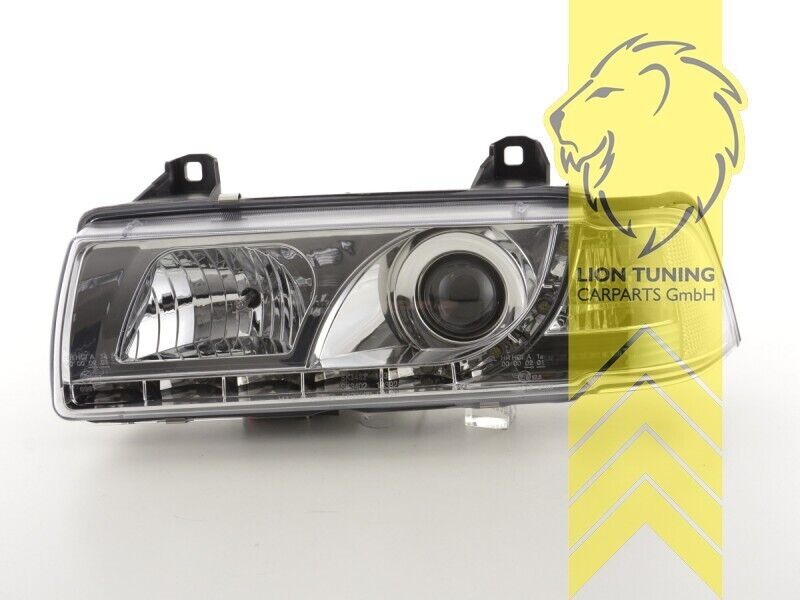 LT Pair LED DRL Lightbar Halo Headlights BMW E36 Limo Touring Compact chrome LHD