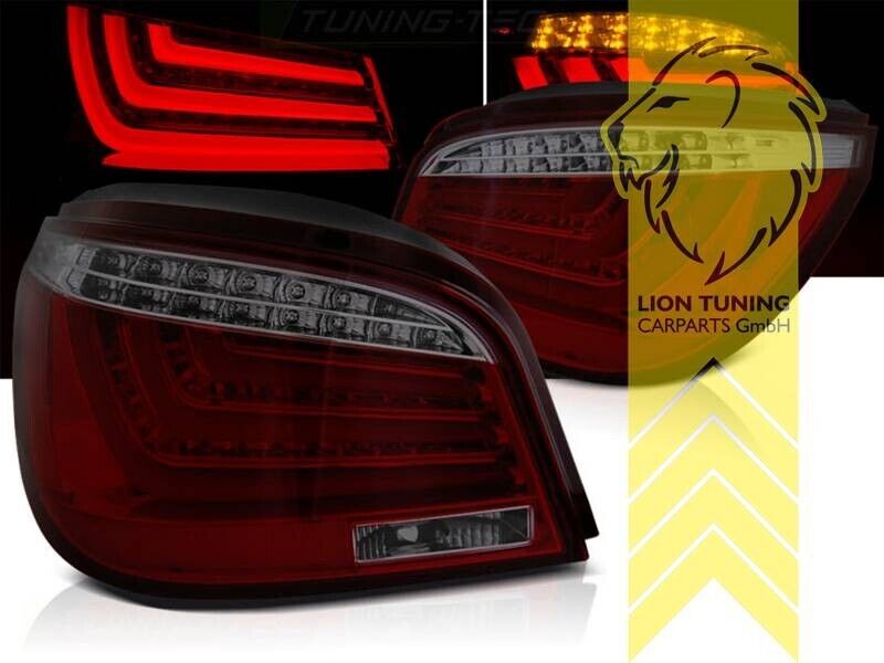 LT LED DRL Lightbar Rear Tail Lights BMW E60 07-10 LCI red black smoke LHD