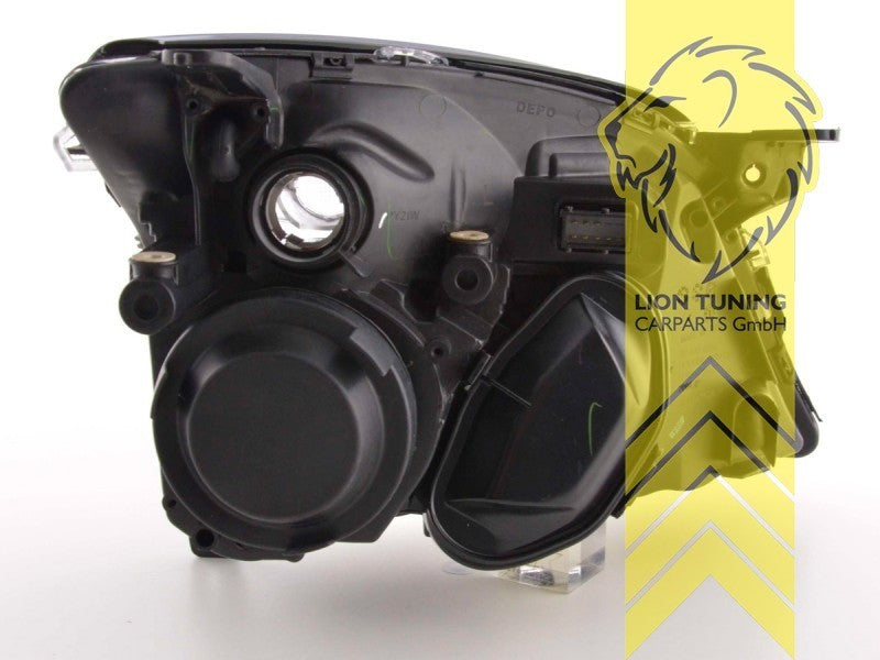 LT LED DRL Halo Headlights Opel Vectra C Facelift 02-06 HatchB Estate black LHD