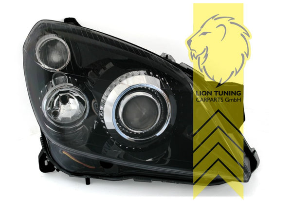 LT LED DRL Lightbar Halo Ring Headlights Opel Vauxhall Astra H black XENON LHD