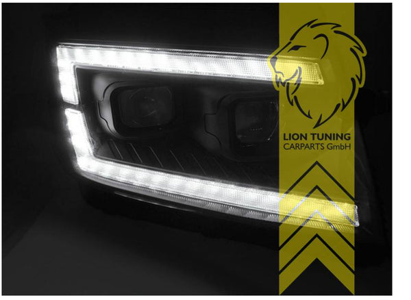 Lion-Tuning LED DRL Lightbar H7 Headlights VW Crafter 2 MK2 Bus SY BJ MAN TGE 17+ Black LHD