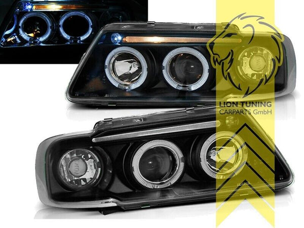 LT Pair LED DRL Lightbar Halo Headlights Audi A3 8L 96-00 black LHD