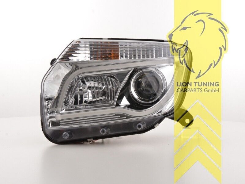 LT Set LED DRL Halo Lightbar Headlights Dacia Duster HS 1 MK1 10-13 Chrome LHD