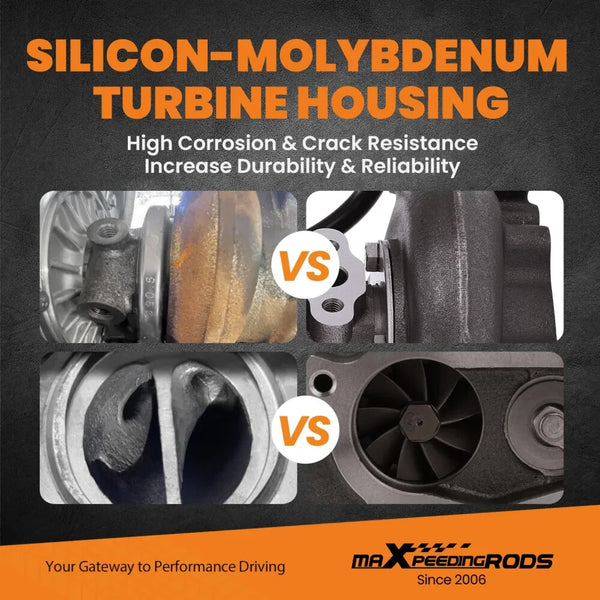 MXPR T3 Turbo Charger GT3582 GT35 A/R 0 .63 0.7 Anti Surge Billet Street Turbine