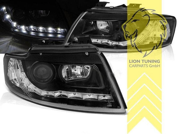 LT LED DRL Halo Headlights Audi A4 B6 B7 8E 02-06 Cabrio black LHD