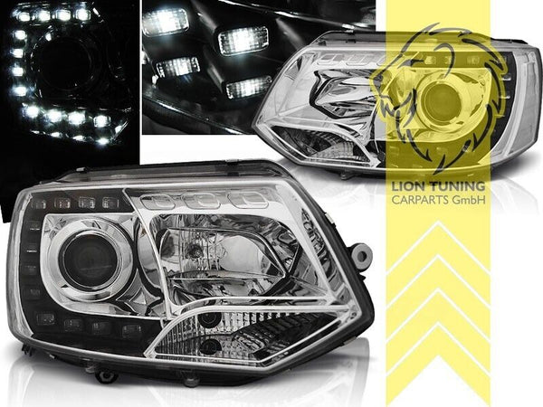 LT LED DRL Halo Lightbar Headlights VW T5 Facelift T5.1 Bus 09-15 black LHD