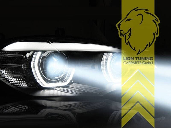 LT Pair LED DRL Halo XENON Lightbar Headlights BMW X5 E70 07-10 Black H7 H1 LHD