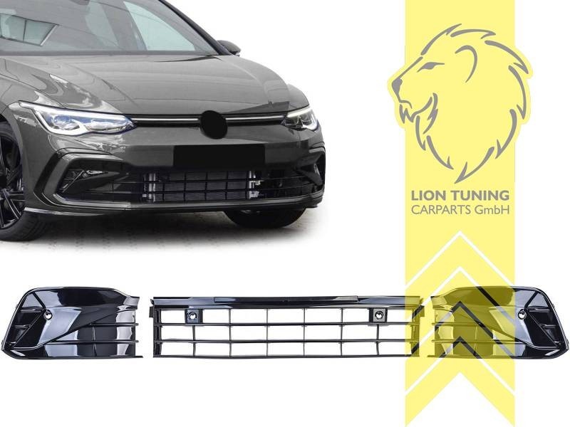 LT front bumper middle grille grill VW Golf 8 CB1 GTI GTD R Line gloss black 19+