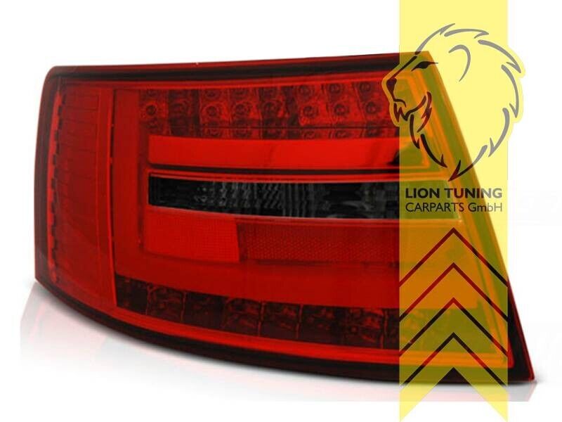 LT Set LED DRL Lightbar Rear Lights Tail Audi A6 C6 4F sedan red black 6 pin LHD