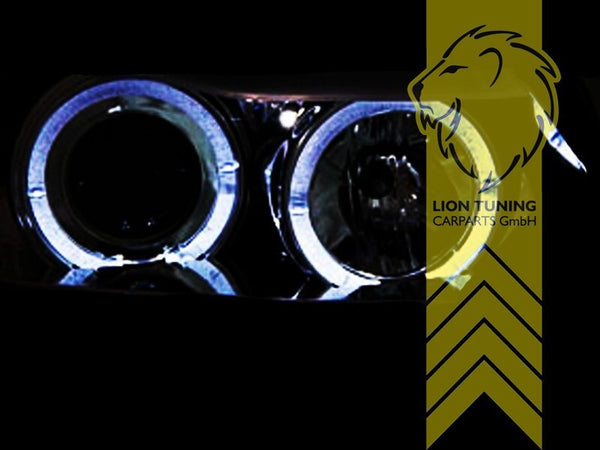 LT LED DRL Halo Ring Eye Headlights BMW E90 Sedan E91 Touring chrome 05-08 LHD