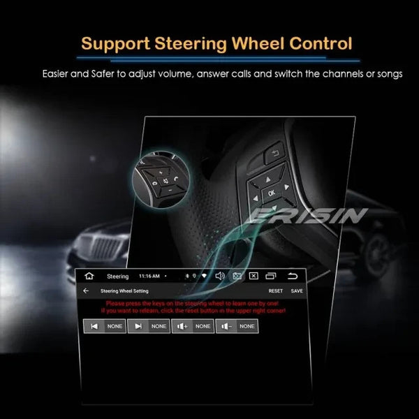 Erisin ES8588U 8-Core 4GB 64GB Android 13 GPS Stereo Head Unit 7" Motorized Touchscreen Wireless Carplay Android Auto