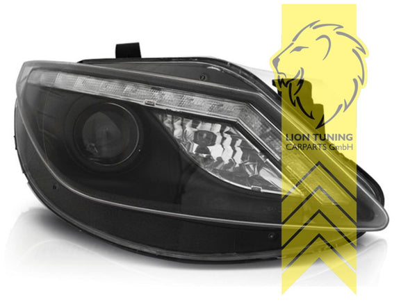 LT LED DRL Halo Lightbar Headlights Seat Ibiza 6J 6J5 IV MK6 6 black LHD