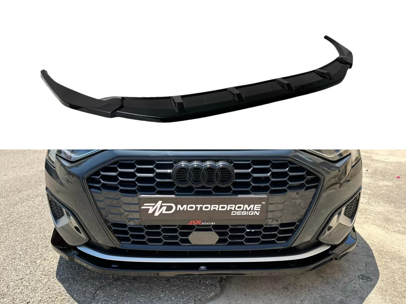 Motordrome Front Splitter Diffuser Audi A3 8Y 2020+ Gloss Black