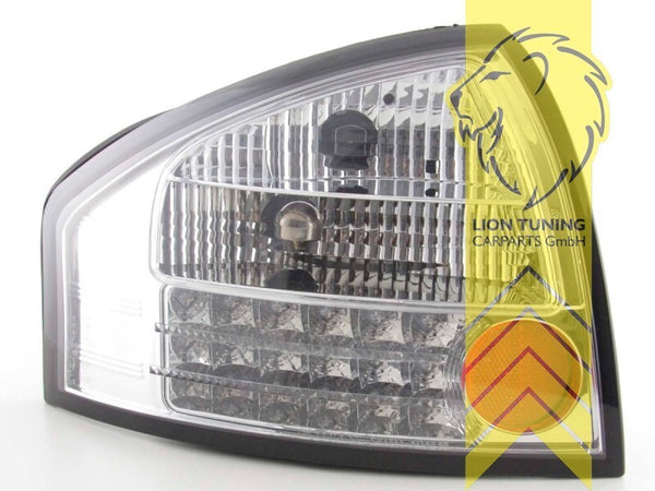 LT Pair LED DRL Lightbar Rear Lights Tail Audi A6 C5 4B sedan 97-05 chrome LHD