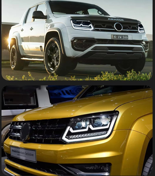 Pair LED DRL Lightbar VW AMAROK Hella 5 Lens Hid H7 Headlights LHD or RHD