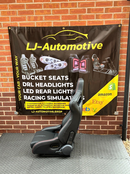 UK Stock Simoni Racing Emerson Universal Supercar Bucket Seat x1 Black Carbon Red Stitch