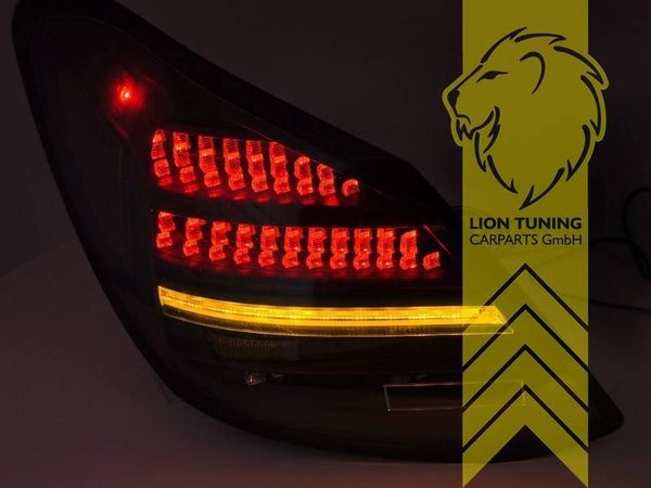 LT Pair LED DRL Lightbar Rear Lights Tail Lamps Mercedes Benz C-Class W205 14-21 black red LHD