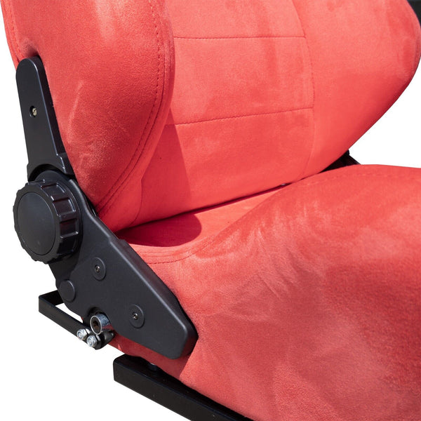 Simoni Racing Reclining Alcantara Red x1 Universal Sports Bucket Seat + slides