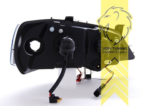 LT Pair LED DRL Halo Ring Headlights Opel Vauxhall Astra G Chrome 98-05 LHD